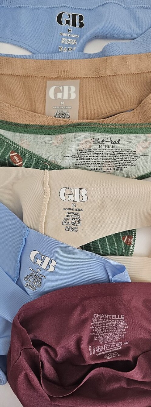 GB Chantelle Multi-Pack Panties Undies Seamless Tan Blue Women's Sz Medium - Picture 4 of 5